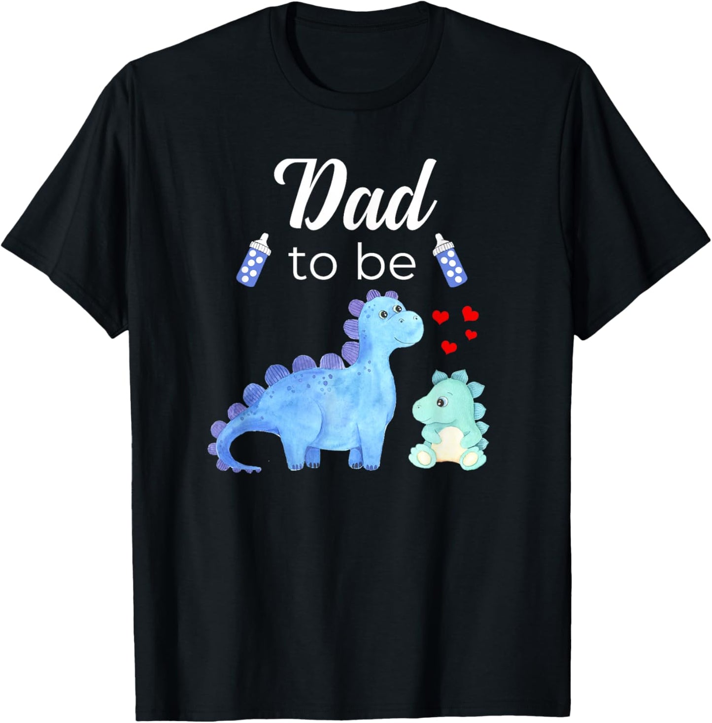 Dad To Be Dinosaur Baby Shower For Boy T-Shirt - T-Shirt | Black