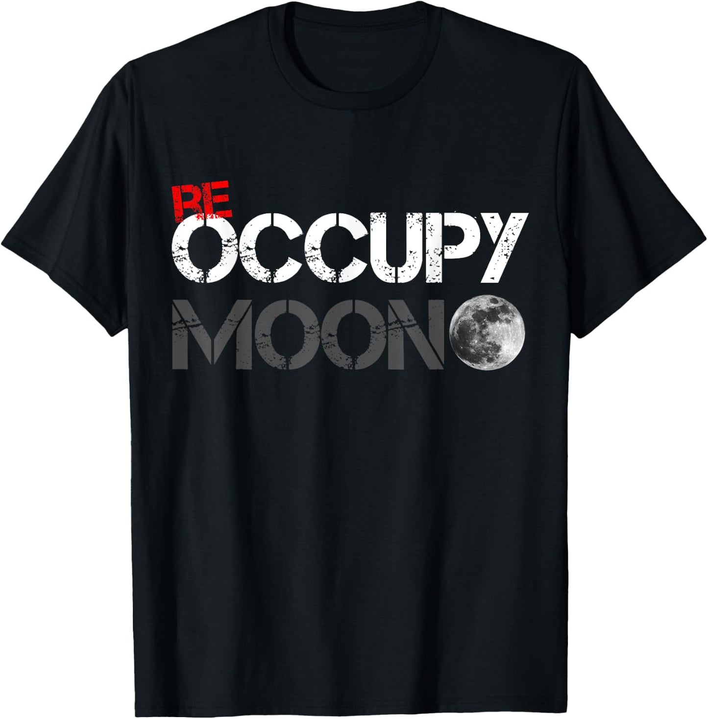 Occupy Moon Moon Landing T-Shirt - T-Shirt | Black