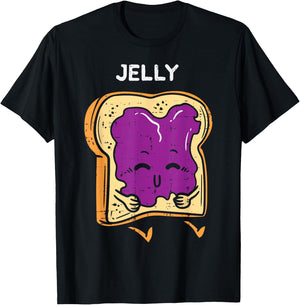 Jelly Toast Cute Matching Halloween Couples Him And Her T-Shirt - T-Shirt | Black