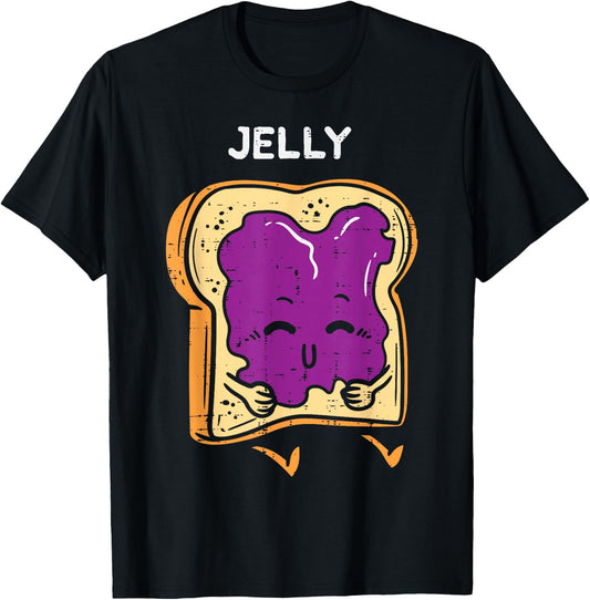 Jelly Toast Cute Matching Halloween Couples Him And Her T-Shirt - T-Shirt | Black