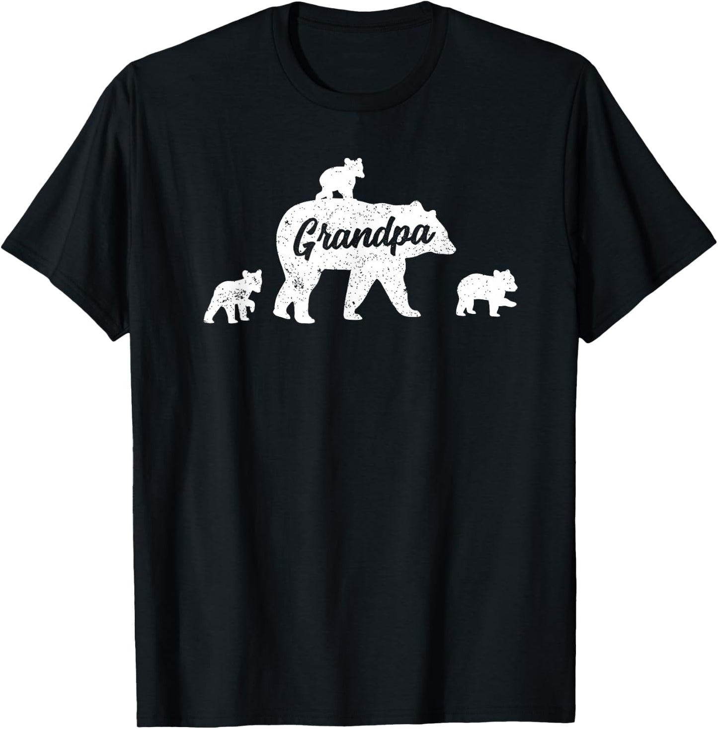 Vintage Grandpa Bear 3 Cubs T-Shirt - T-Shirt | Black