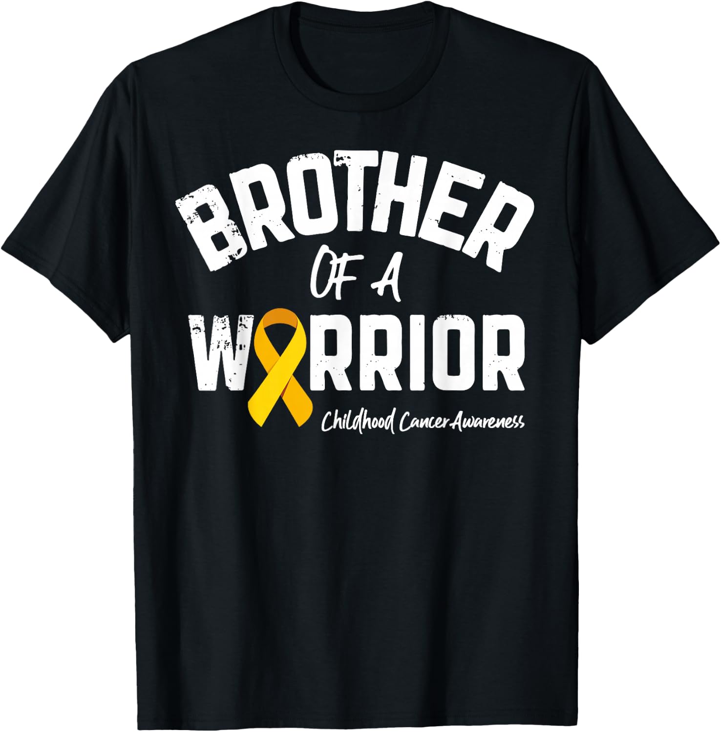 Brother Of A Warrior Childhood Cancer Awareness Boys Men T-Shirt - T-Shirt | Black