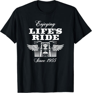 70 Year Old Motorcyclist 70th Birthday Motorcycle T-Shirt - T-Shirt | Black