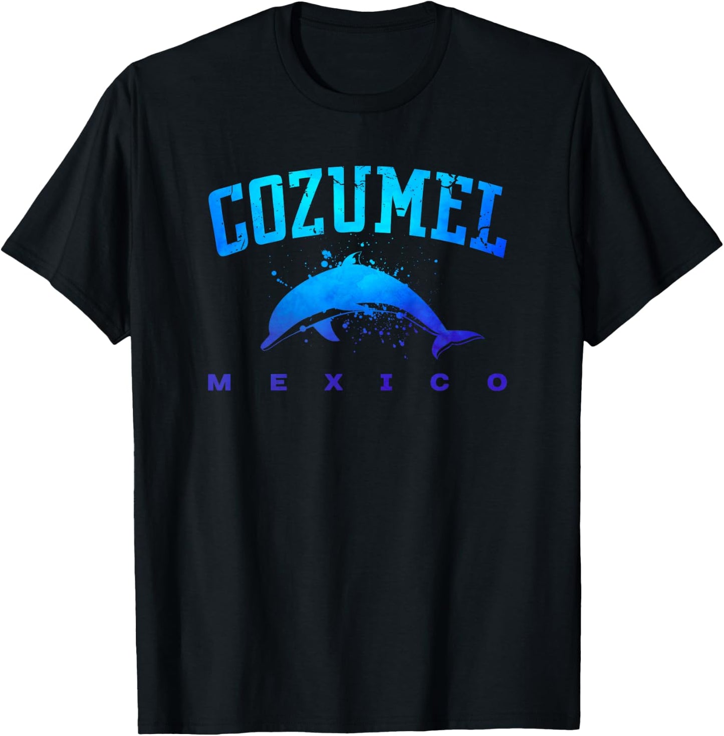 COZUMEL MEXICO Beach Vacation Scuba Diving Dolphin Graphic Women Kids T-Shirt - T-Shirt | Black