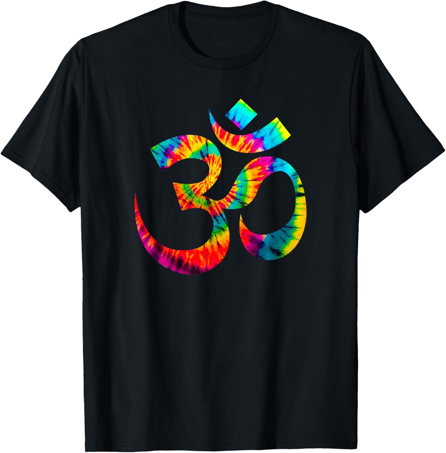 Om Yoga Aum Ohm Hindu Spiritual Meditation Tie Dye T-Shirt - T-Shirt | Black