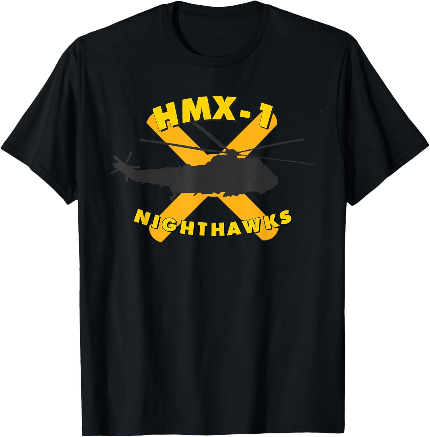 HMX-1 Nighthawks Presidential Helicopter Squadron VH-3D T-Shirt - T-Shirt | Black