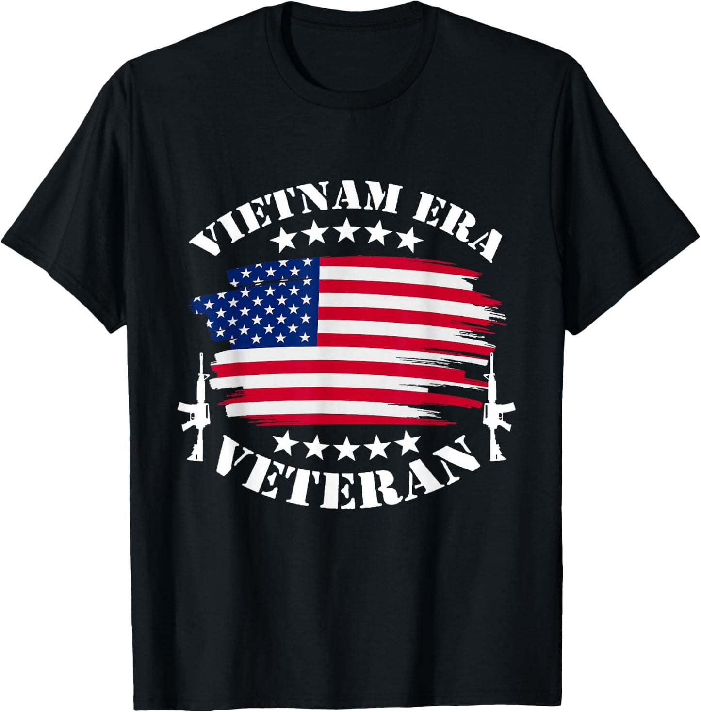Vietnam Veteran I Vietnam Era USA Flag Gift T-Shirt - T-Shirt | Black