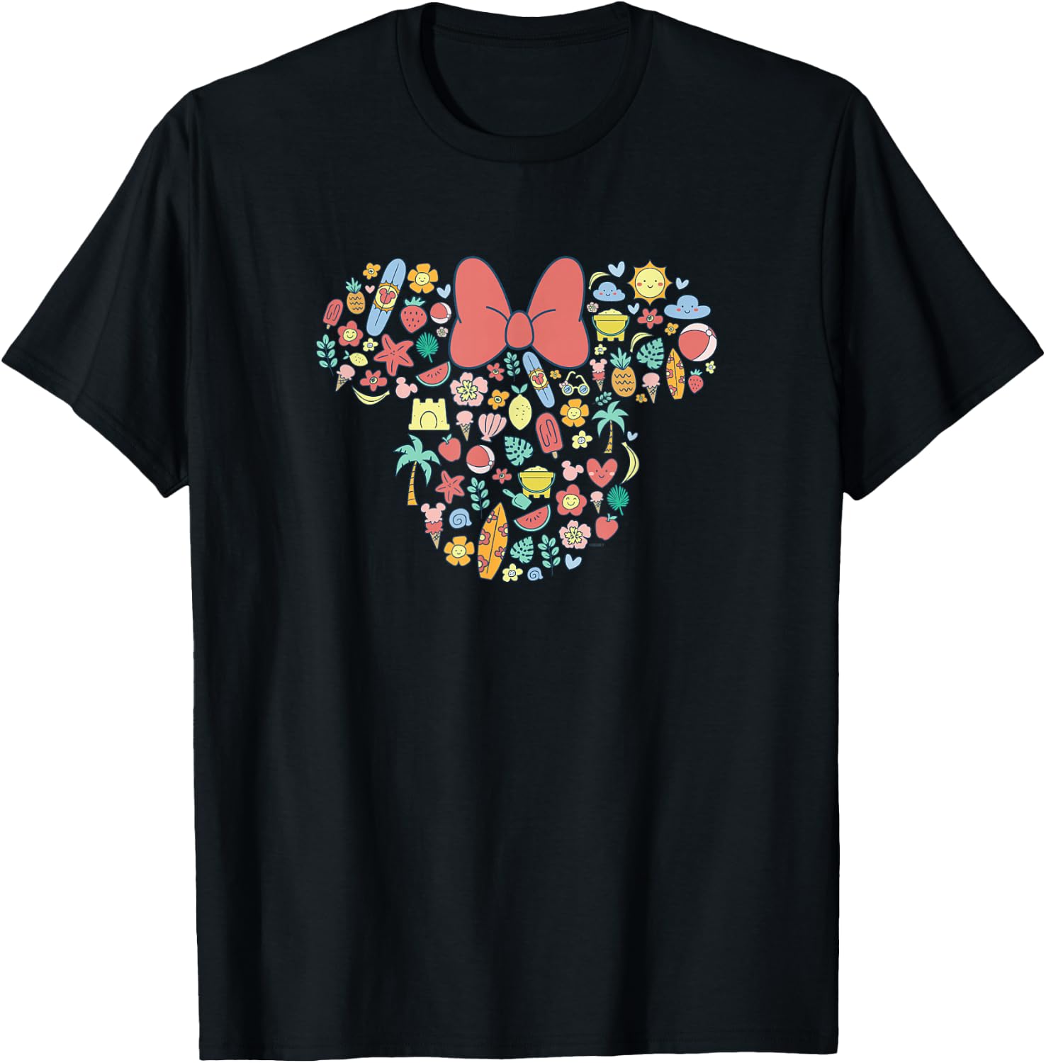 Disney Minnie Mouse Icon Summer Fun T-Shirt - T-Shirt | Black