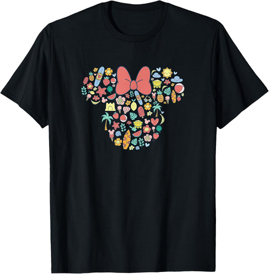 Disney Minnie Mouse Icon Summer Fun T-Shirt - T-Shirt | Black