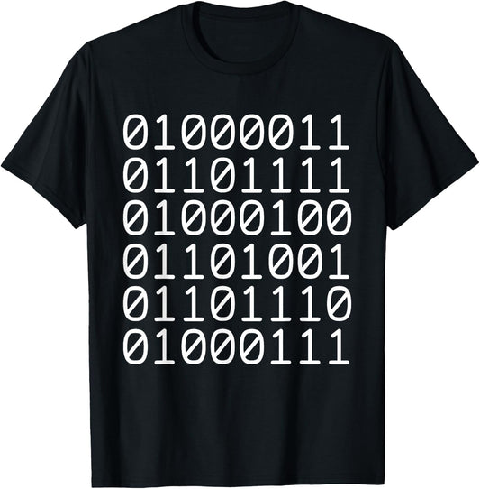 Binary Code Coding T-Shirt - T-Shirt | Black