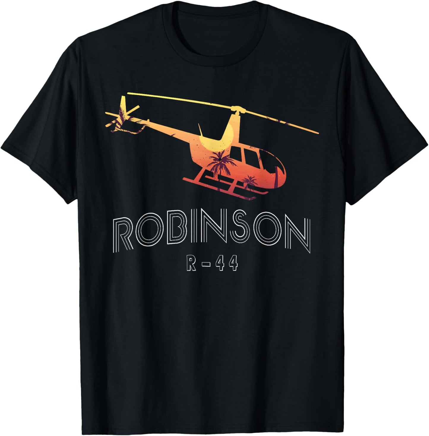Robinson R44 Helicopter Aviator Pilot Gift T-Shirt - T-Shirt | Black