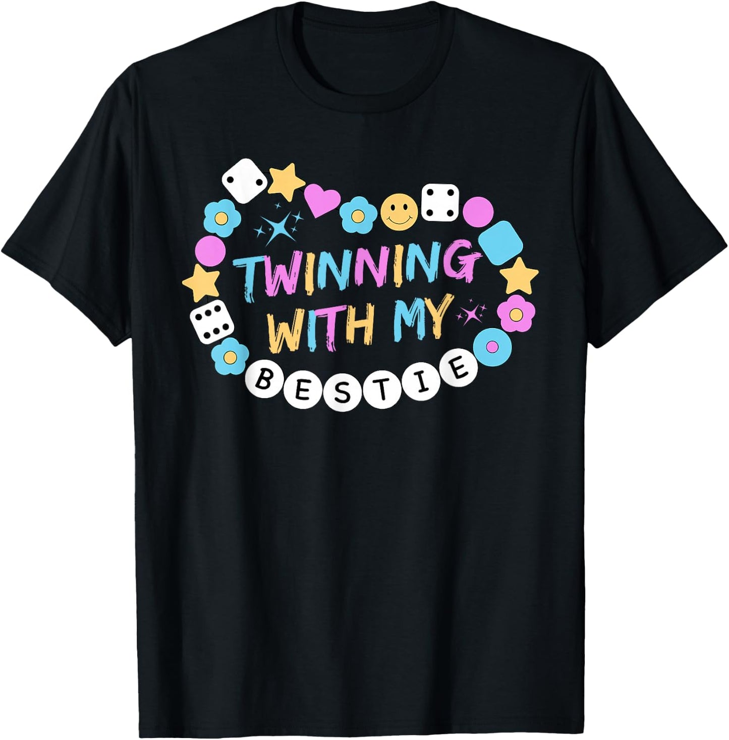 Twin Matching Twins Day Friend Twinning with My Bestie Twin T-Shirt - T-Shirt | Black