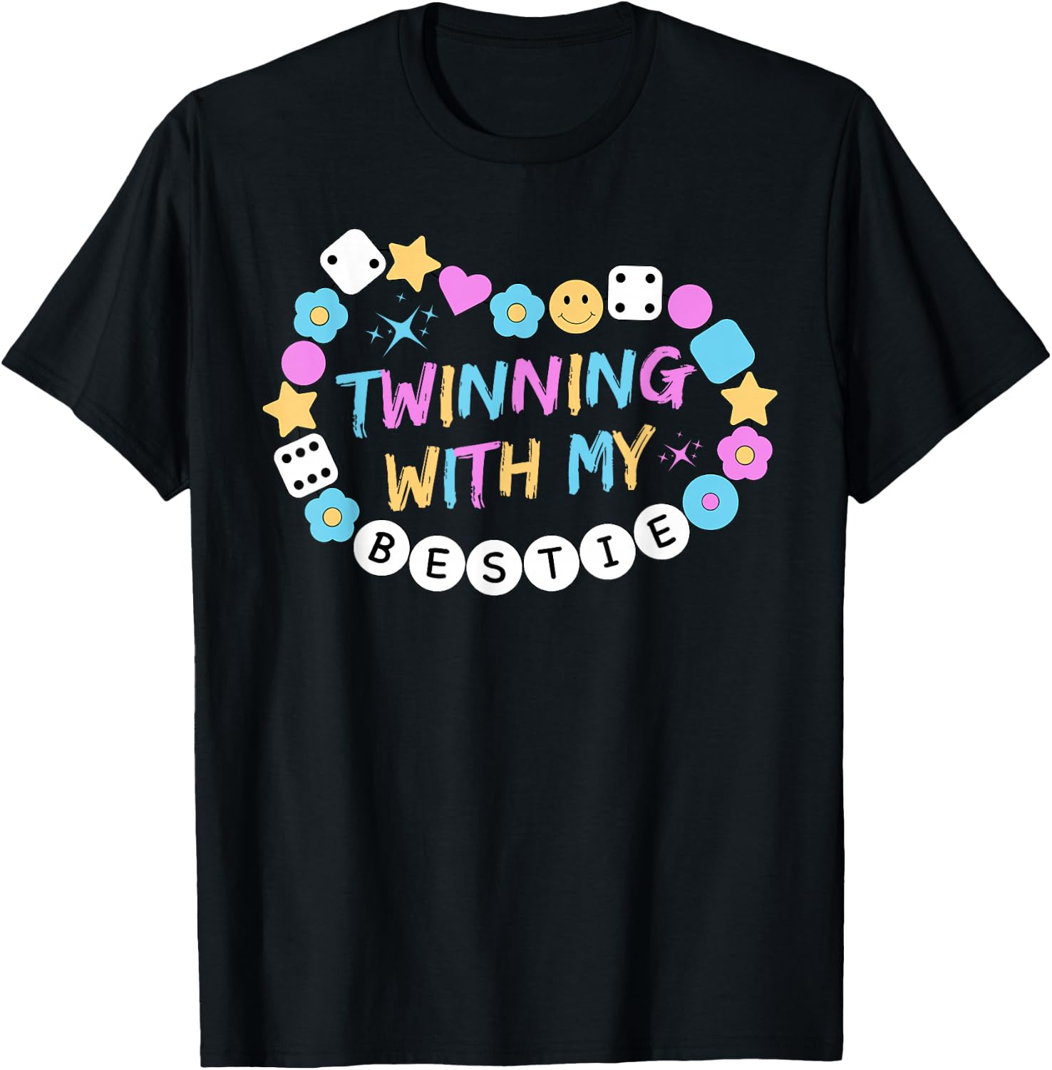 Twin Matching Twins Day Friend Twinning with My Bestie Twin T-Shirt - T-Shirt | Black