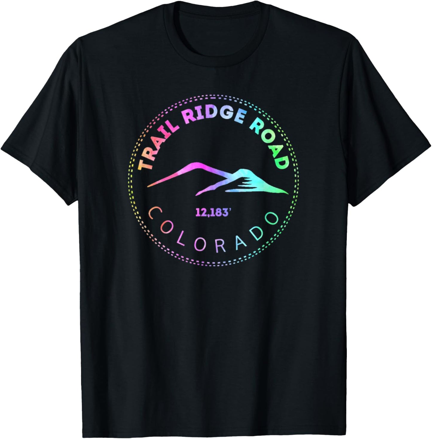 Trail Ridge Road Tie Dye - Elevated Colorado Scenic Byway T-Shirt - T-Shirt | Black