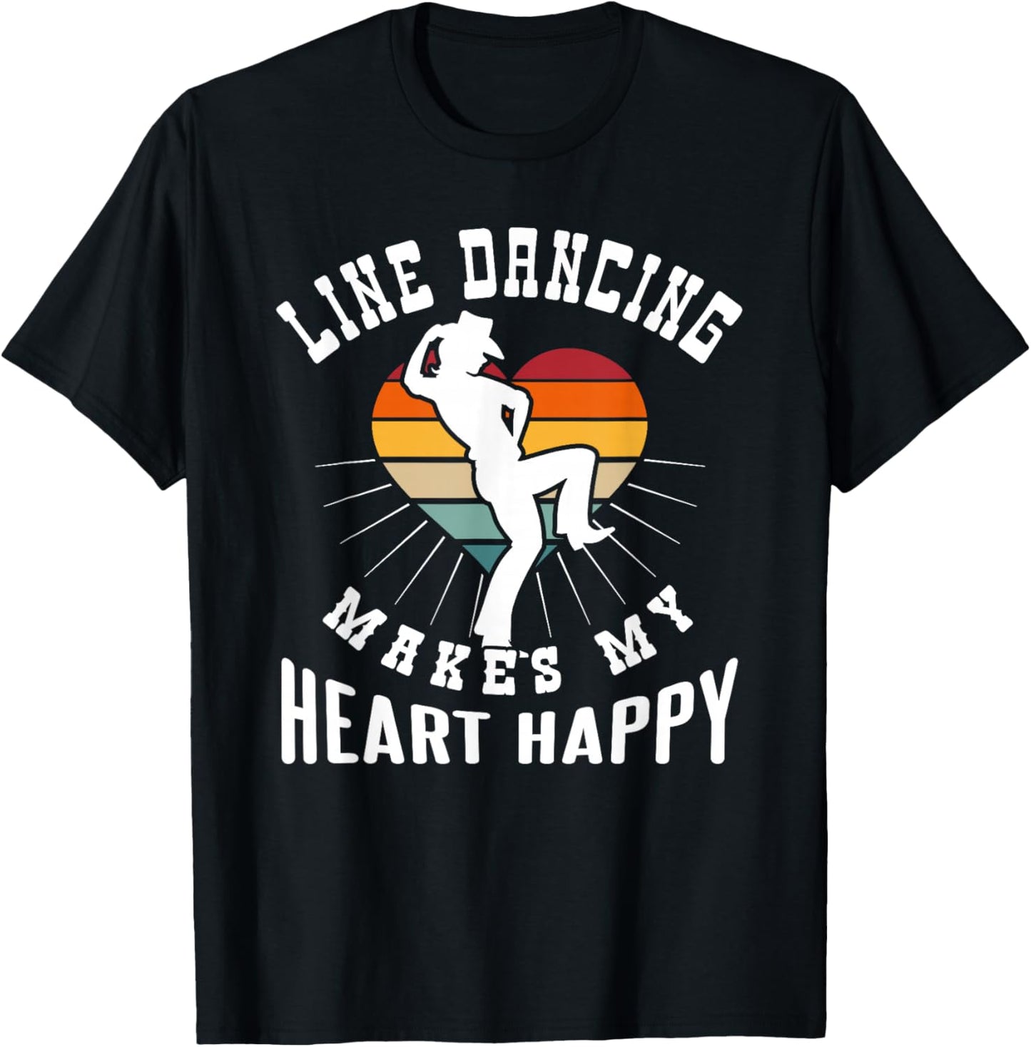 Line Dancing Makes My Heart Happy T-Shirt - T-Shirt | Black