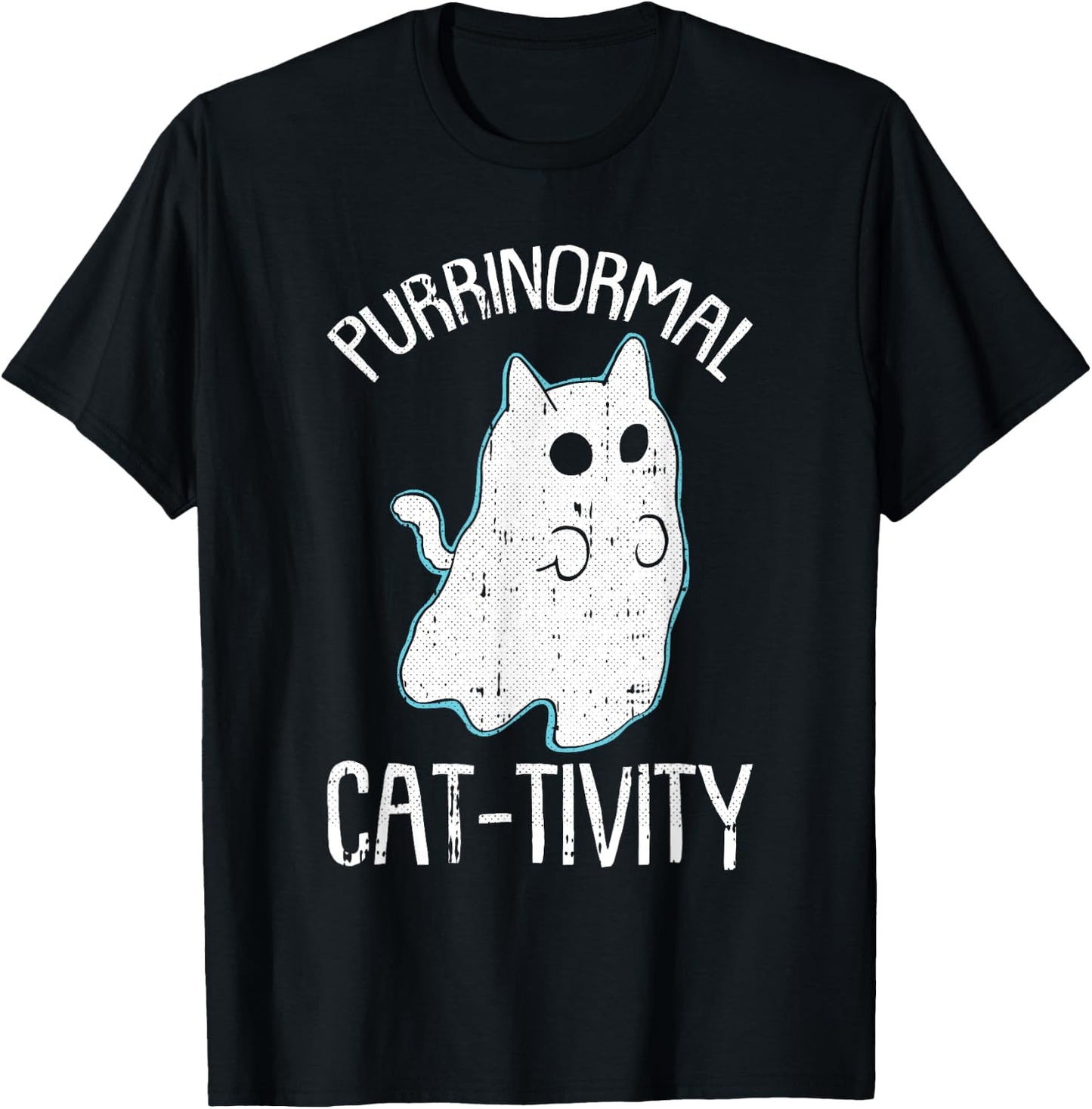 Purranormal Cat-ivity Lazy Halloween Costume Funny Kitty Pun T-Shirt - T-Shirt | Black