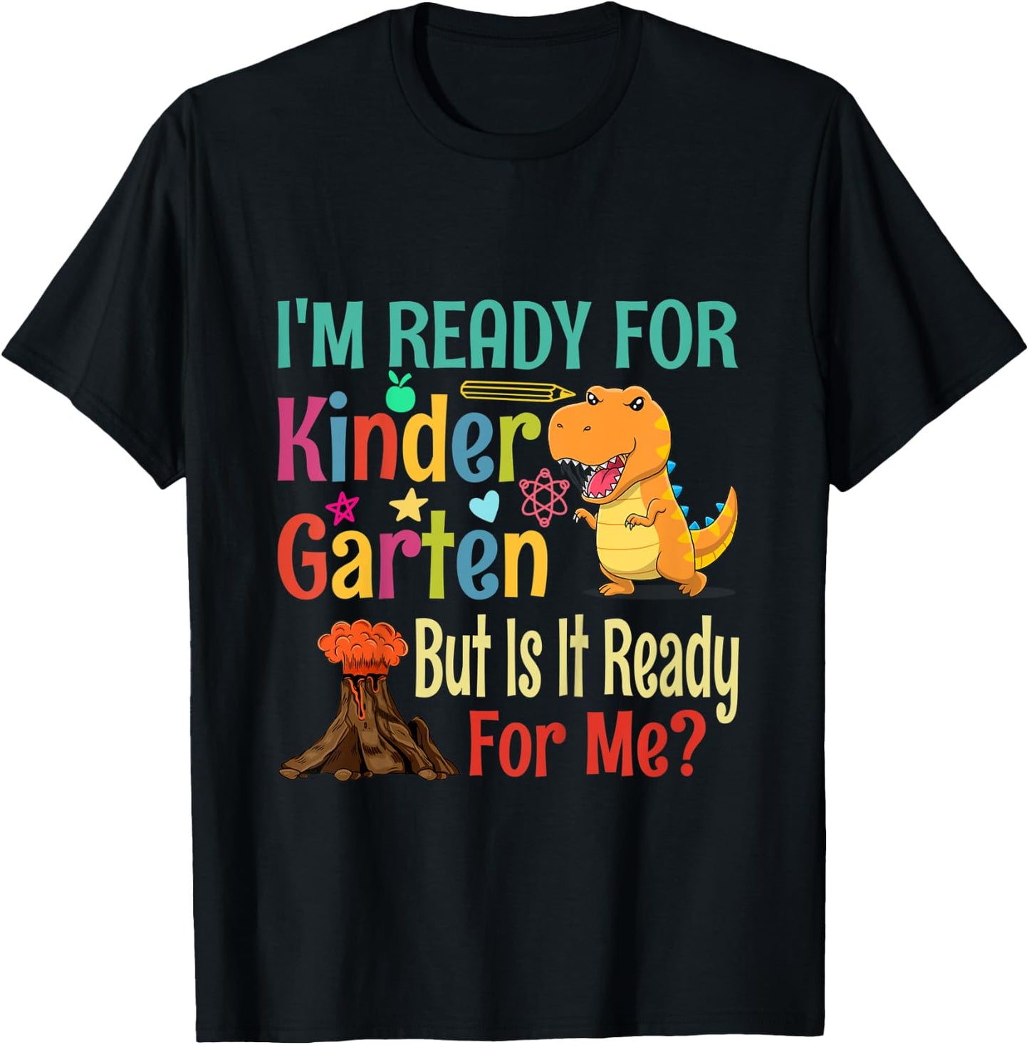 Kids First Day Of School Outfits For Girls Kindergarten T-Shirt - T-Shirt | Black