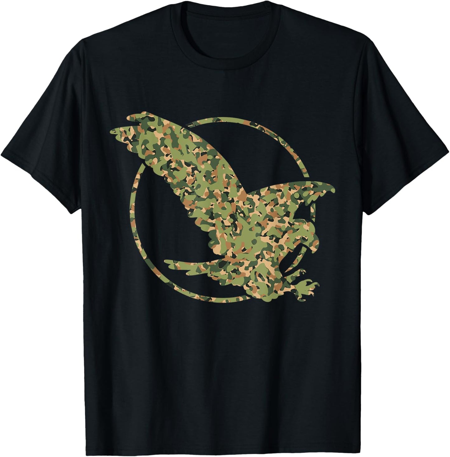 Eagle Camo Camouflage Gifts T-Shirt - T-Shirt | Black