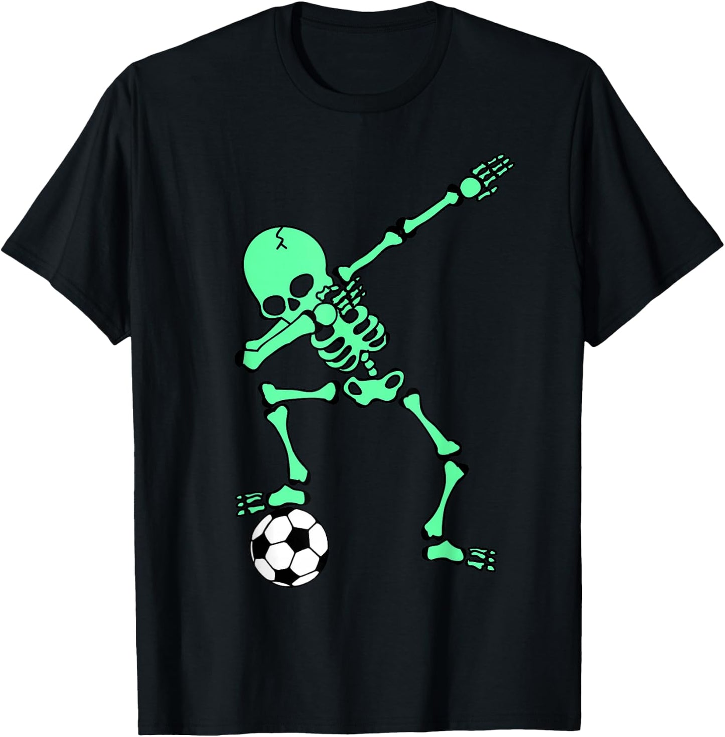 Dabbing Skeleton Soccer Shirt, Halloween Dab Shirt, Kids T-Shirt - T-Shirt | Black