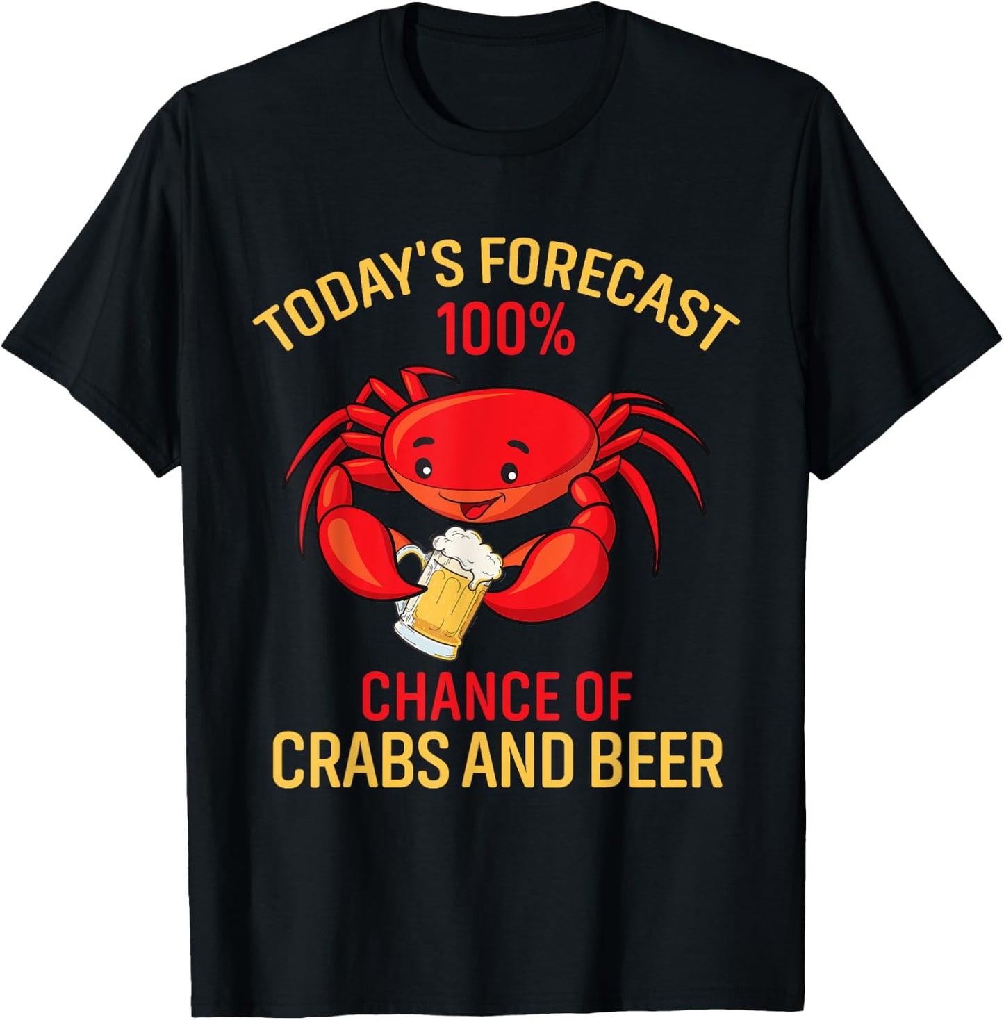 Funny Crabs and Beer Crabbing Crab Lover Gift T-Shirt - T-Shirt | Black