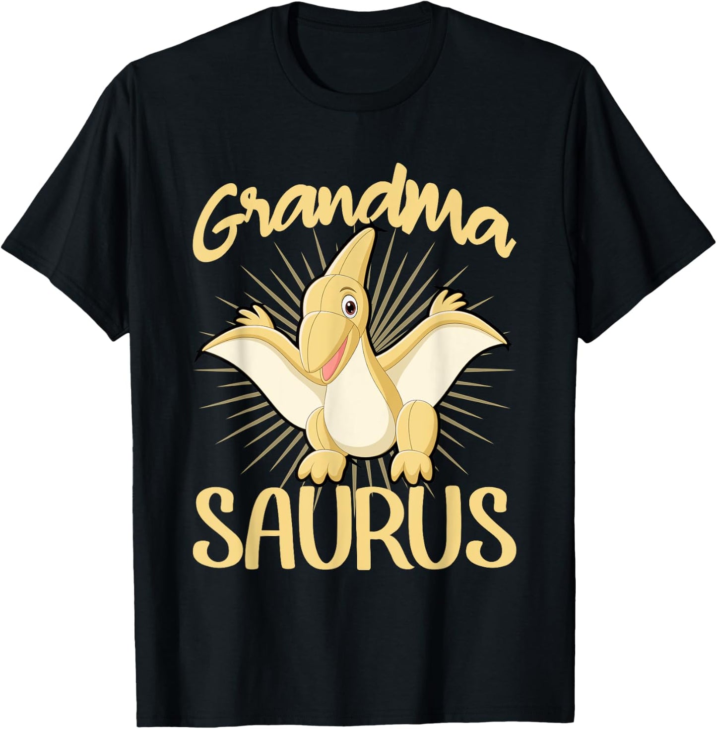 Grandma Saurus Cute Dinosaur T-Shirt - T-Shirt | Black