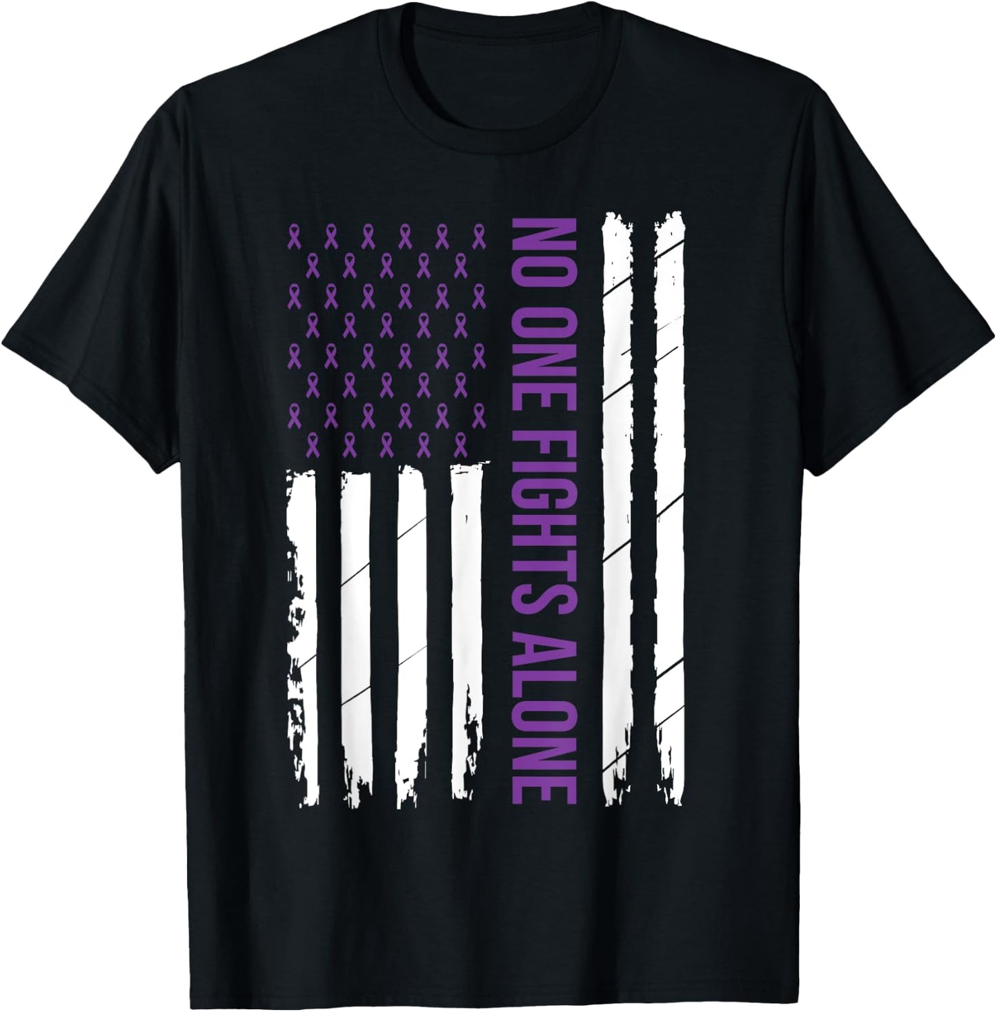 Cystic Fibrosis Awareness Purple Ribbon T-Shirt - T-Shirt | Black