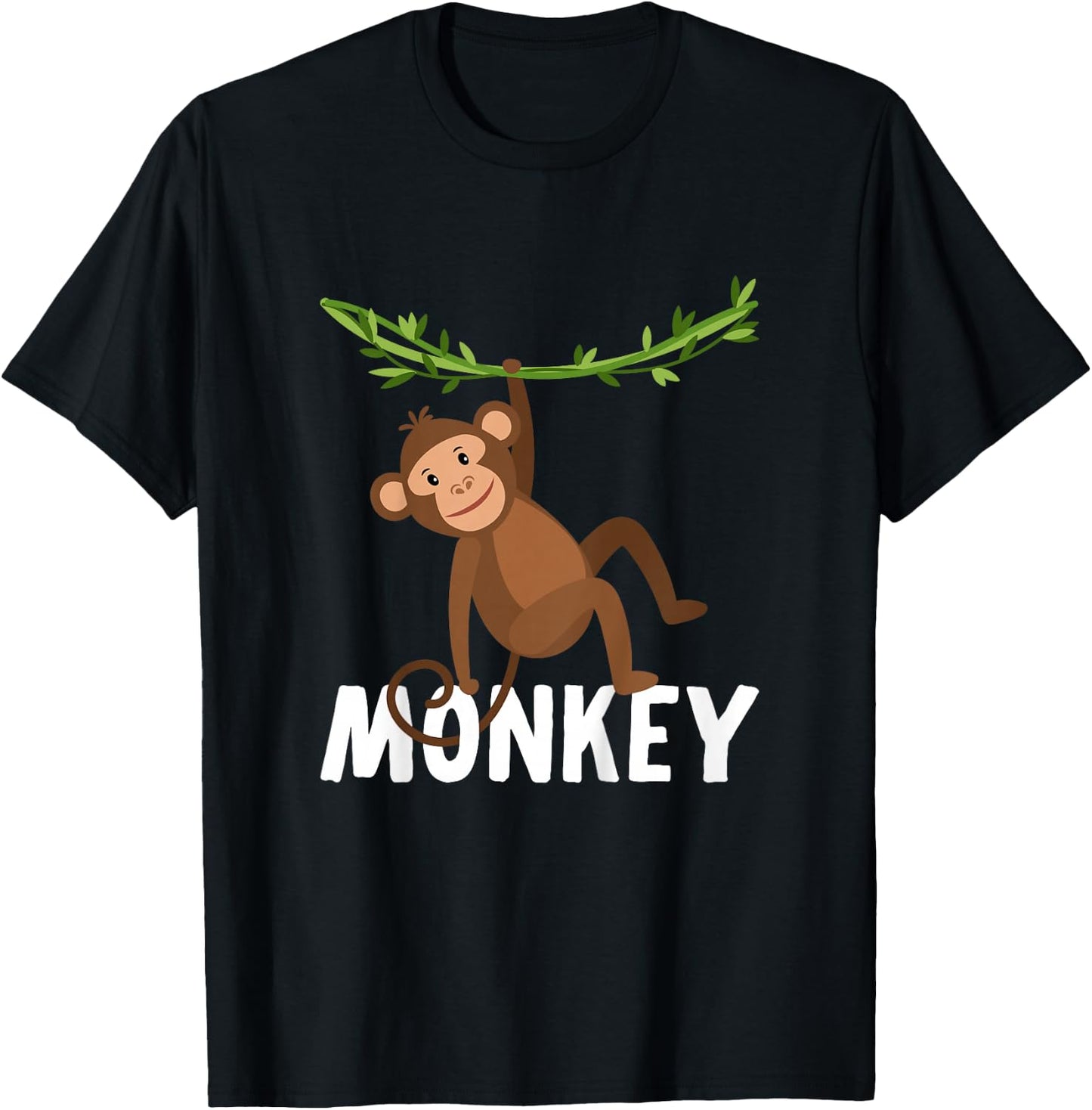 Kids Cute Monkey Shirt for Boys Or Girls T-Shirt - T-Shirt | Black