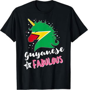 Guyananese Unicorn Guyana Flag T-Shirt - T-Shirt | Black