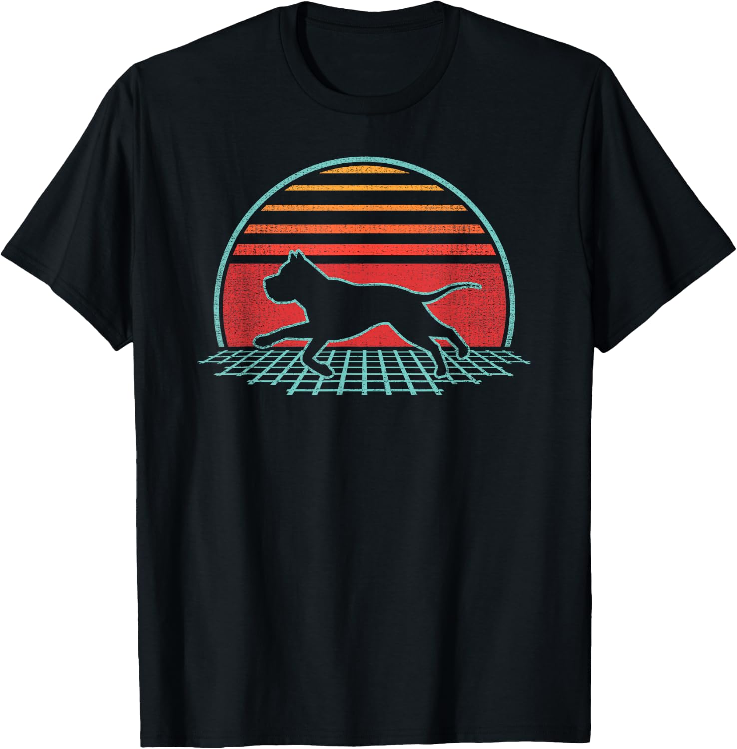 Pitbull Lover Dog Owner Retro Vintage 80s Style T-Shirt - T-Shirt | Black