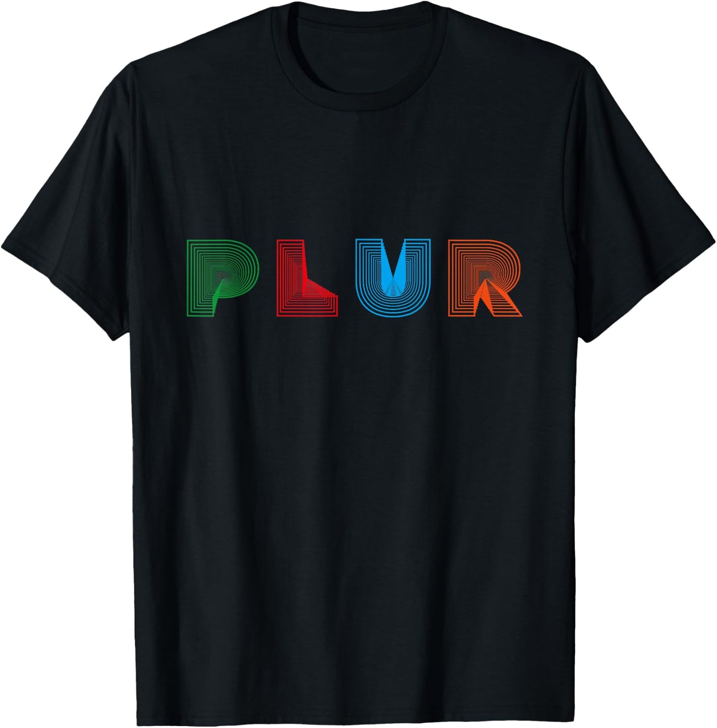 PLUR, Peace Love Unity Respect, EDM, Techno, House, Festival T-Shirt - T-Shirt | Black
