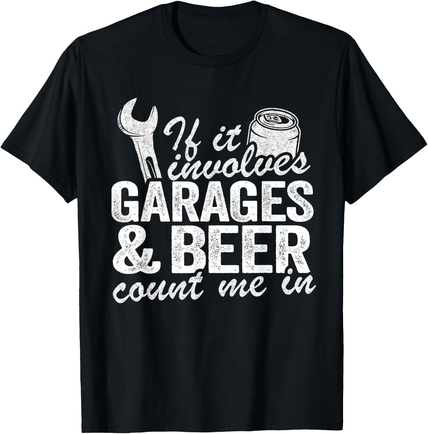 Garages & Beer Day Drinking Mechanic Dad Garage Drinker T-Shirt - T-Shirt | Black