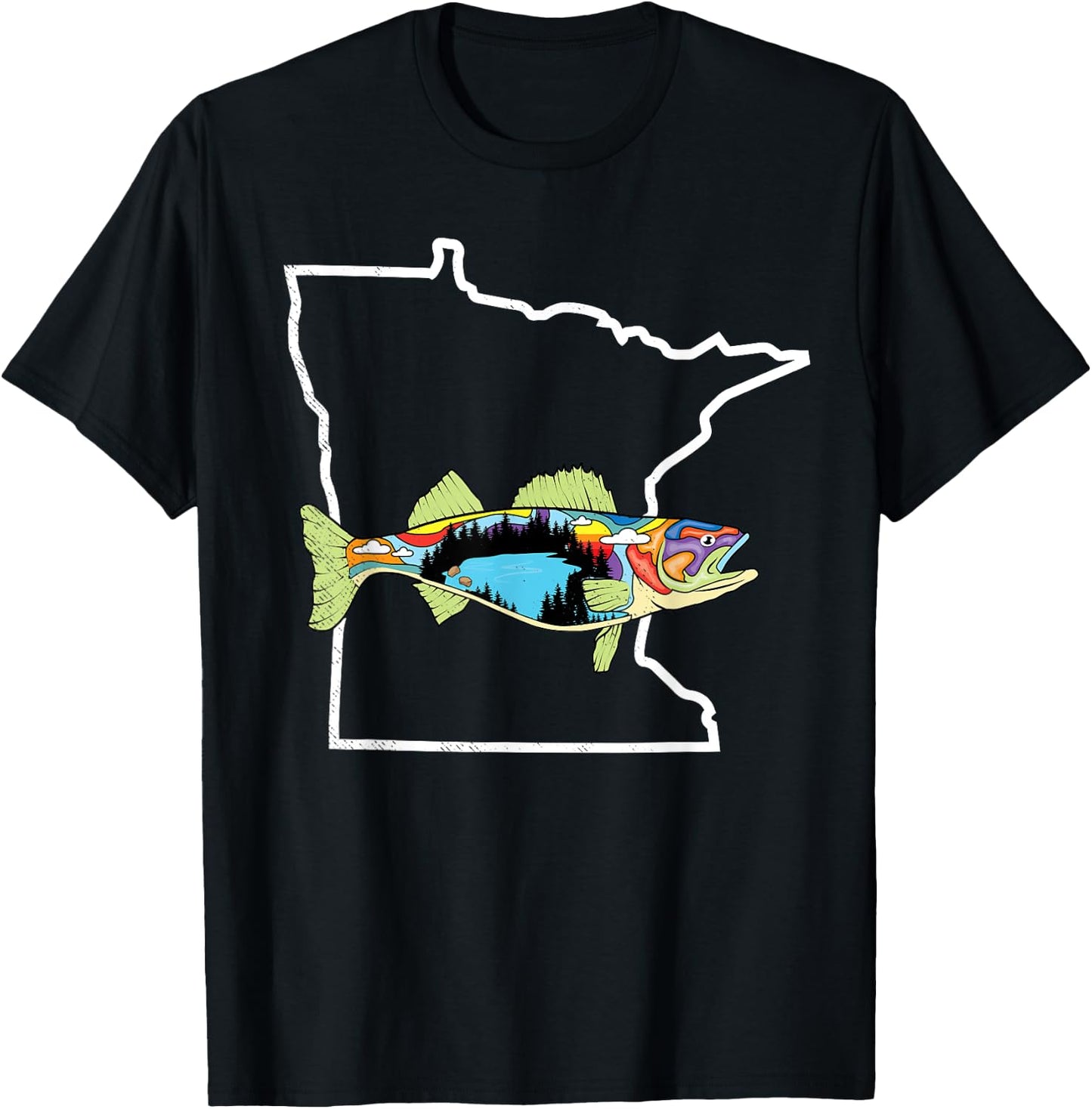 Minnesota Walleye Fishing Freshwater Fisherman Walleye Fish T-Shirt - T-Shirt | Black