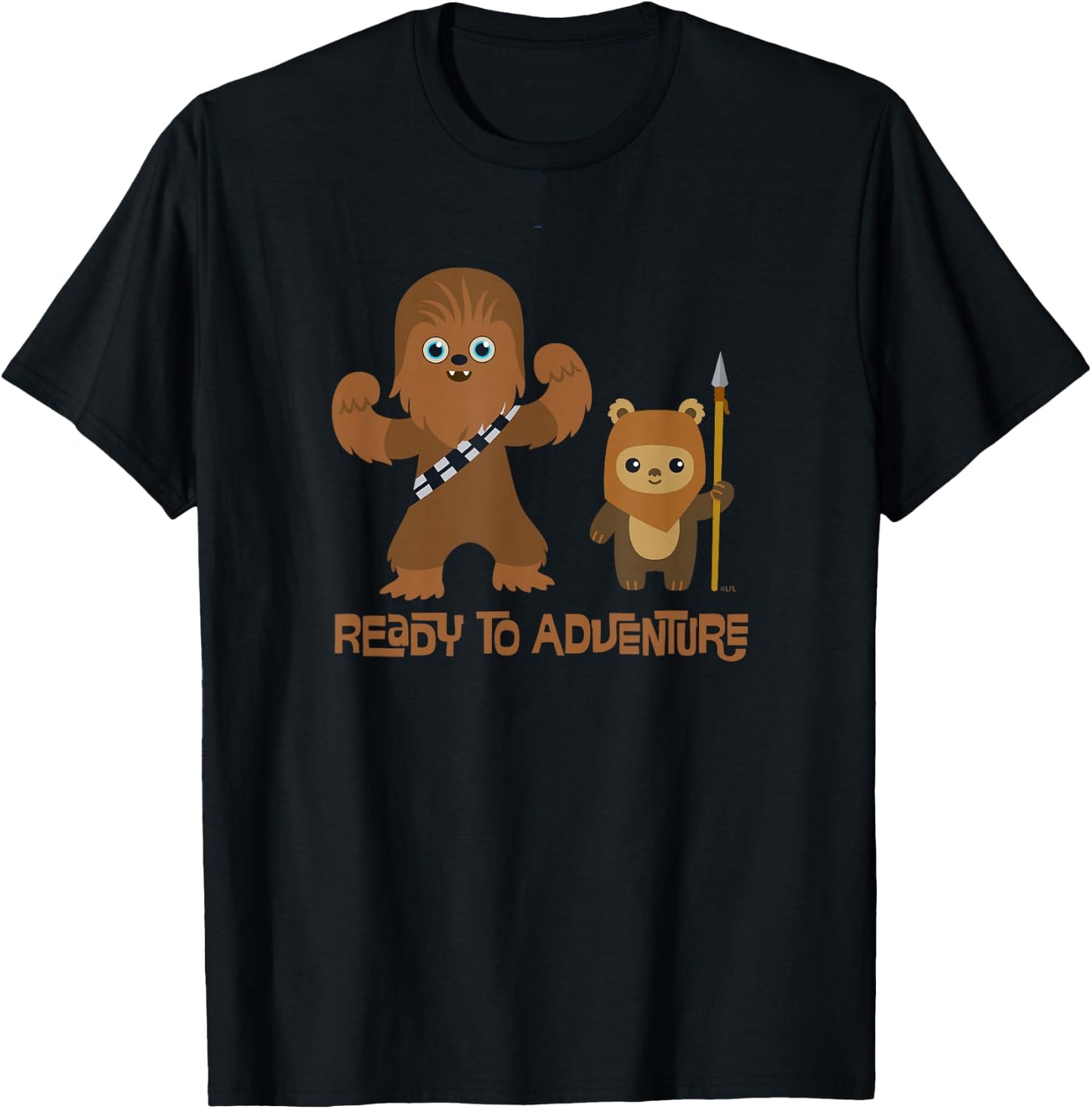 Star Wars Chewbacca and Ewok Ready to Adventure T-Shirt - T-Shirt | Black
