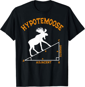Funny Math Hypotemoose Triangle Adjacent Mathematician T-Shirt - T-Shirt | Black