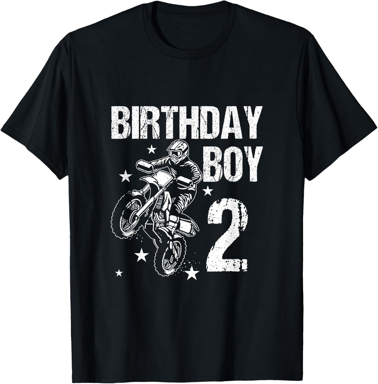 Kids 2 Years old Birthday Shirt 2nd Boy Dirt Bike Motorcycle T-Shirt - T-Shirt | Black