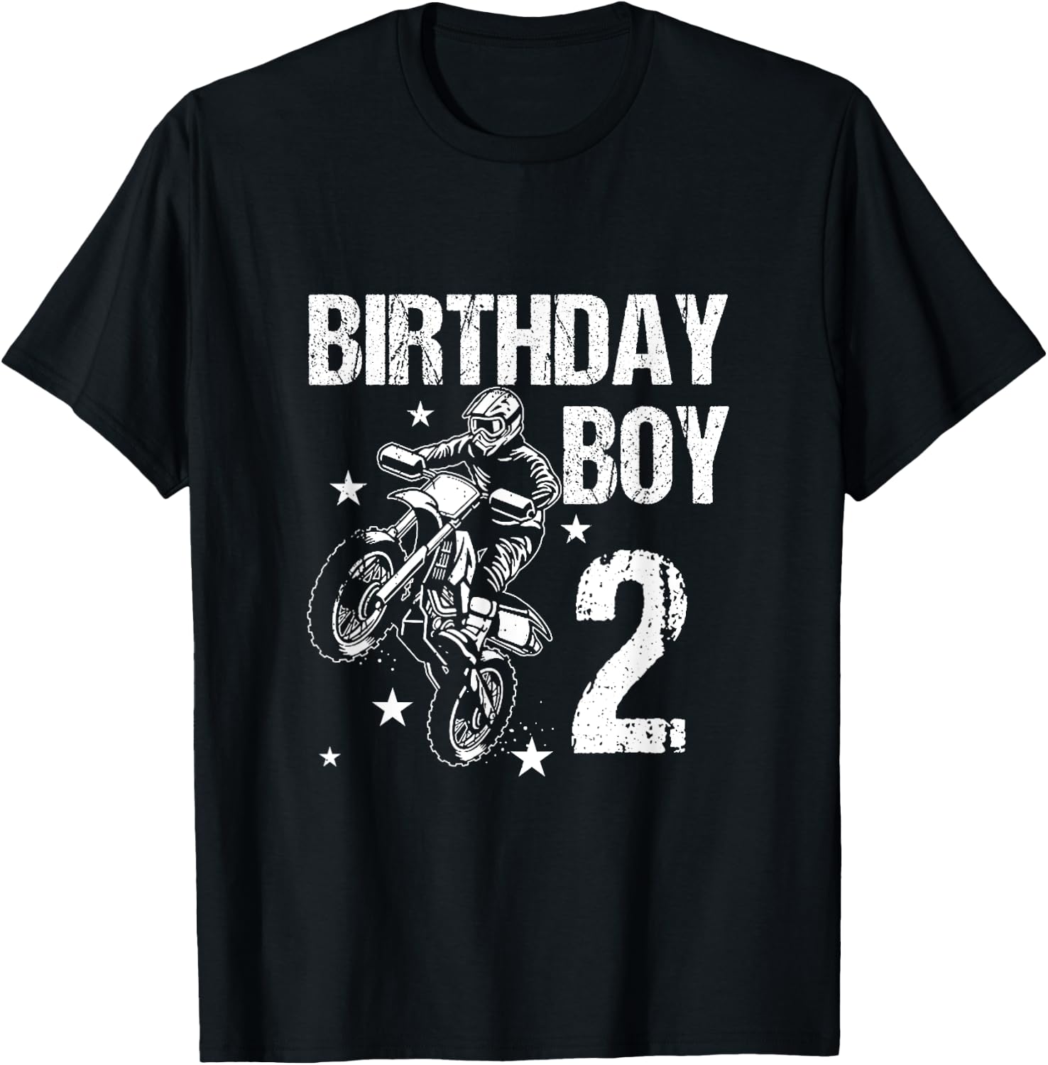 Kids 2 Years old Birthday Shirt 2nd Boy Dirt Bike Motorcycle T-Shirt - T-Shirt | Black