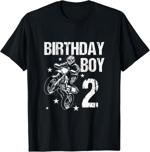 Kids 2 Years old Birthday Shirt 2nd Boy Dirt Bike Motorcycle T-Shirt - T-Shirt | Black