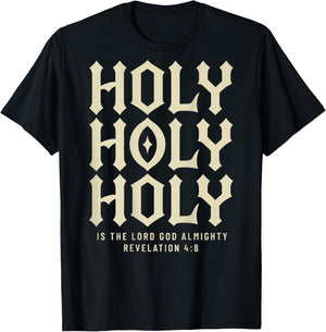 Revelation 4:8 - Holy Holy Holy Bible Christian (On Back) T-Shirt - T-Shirt | Black