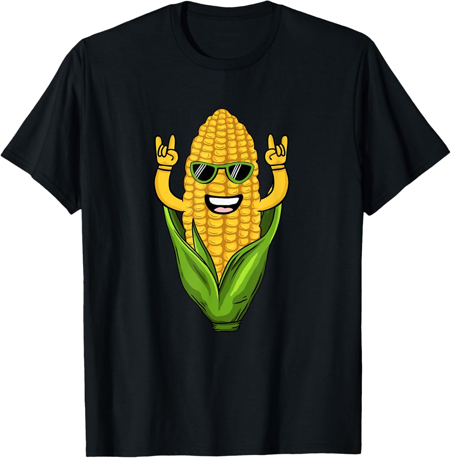 Cool Corn Art Men Women Farmer Dancing Corn On Cob Farming T-Shirt - T-Shirt | Black