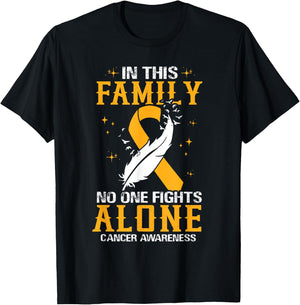 Breast Cancer Awareness, In This Family No One Fight Alone T-Shirt - T-Shirt | Black