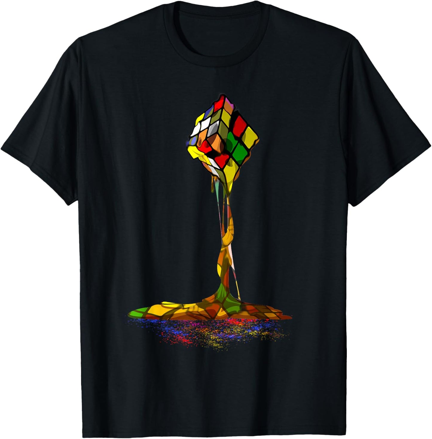 Melting Puzzle Cube Retro Speed Cubing 80's Vintage Toy T-Shirt - T-Shirt | Black