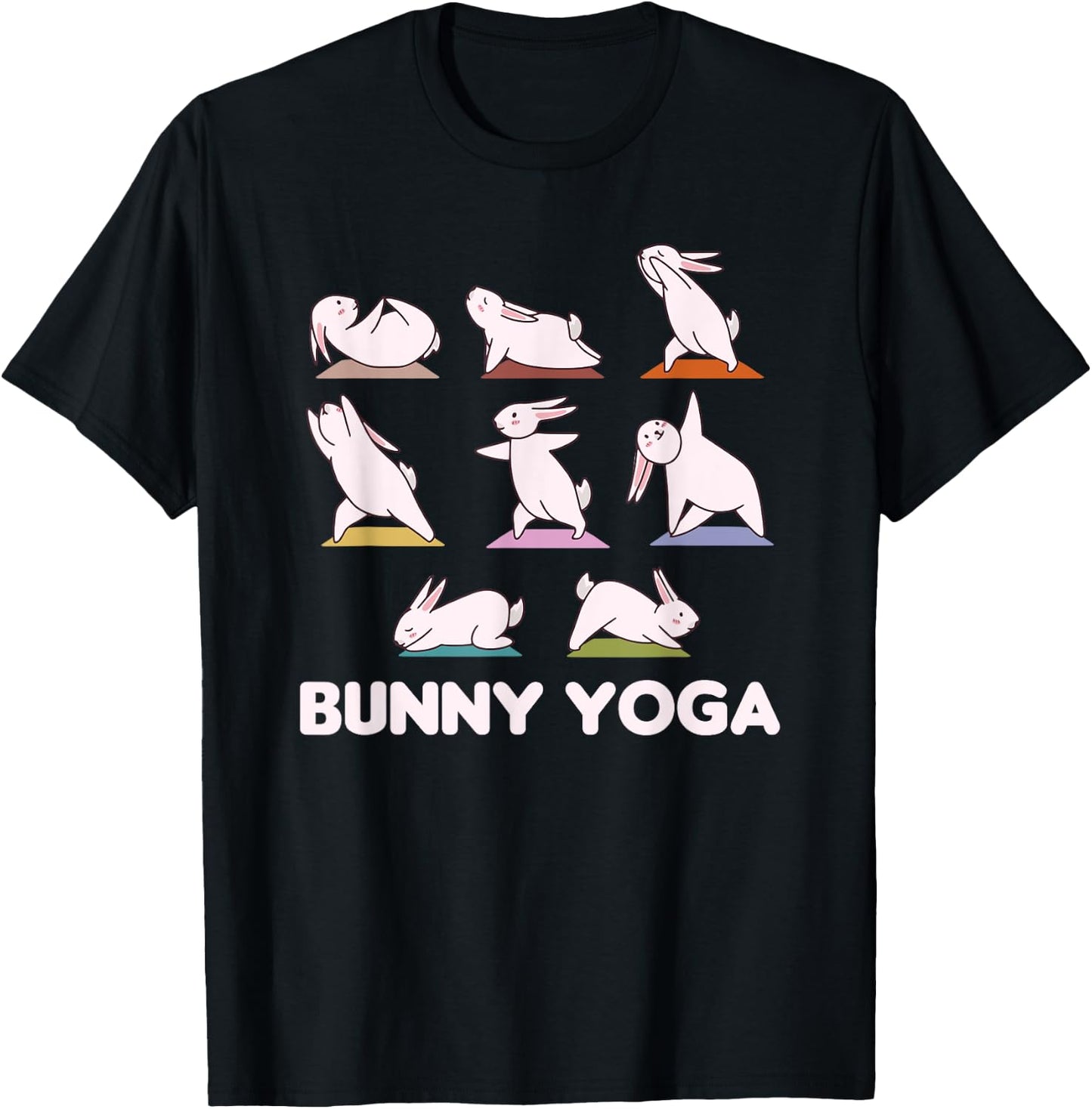 Bunny Yoga Cute Rabbits Do Sport Bunny Yoga T-Shirt - T-Shirt | Black