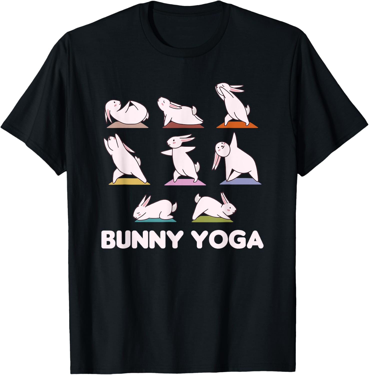 Bunny Yoga Cute Rabbits Do Sport Bunny Yoga T-Shirt - T-Shirt | Black