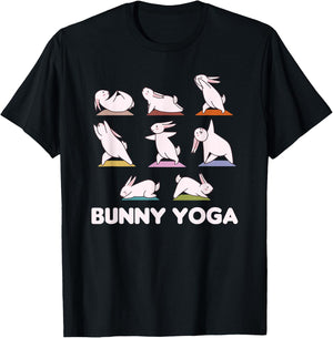 Bunny Yoga Cute Rabbits Do Sport Bunny Yoga T-Shirt - T-Shirt | Black