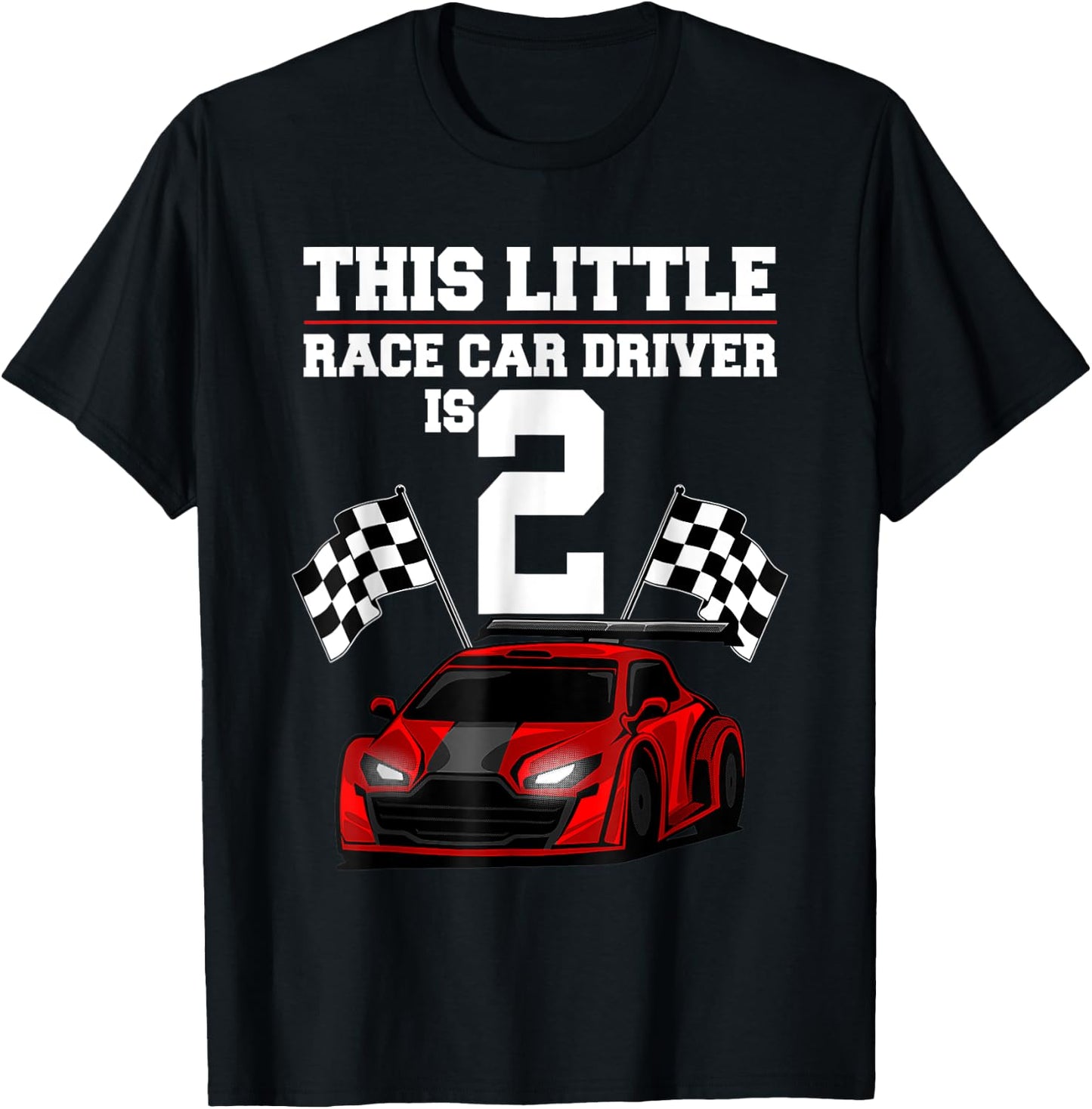 2nd Birthday Gift Boys 2 Years Old Race Car Drivers T-Shirt - T-Shirt | Black