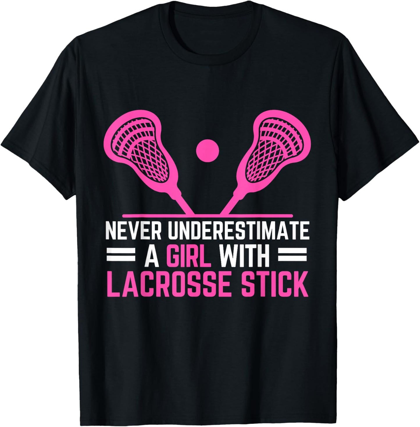 Funny Lacrosse Player A Girl With A Lacrosse Stick T-Shirt - T-Shirt | Black
