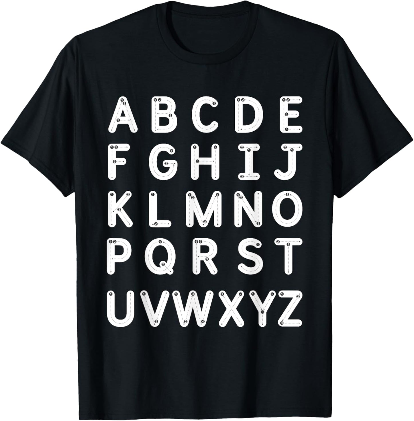 Tracing Letters A-Z Alphabet Pre-K Kindergarten 1st Grade 5T T-Shirt - T-Shirt | Black