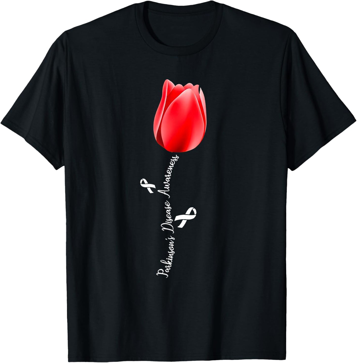 Parkinson Disease Awareness Tulip April Month T-Shirt - T-Shirt | Black