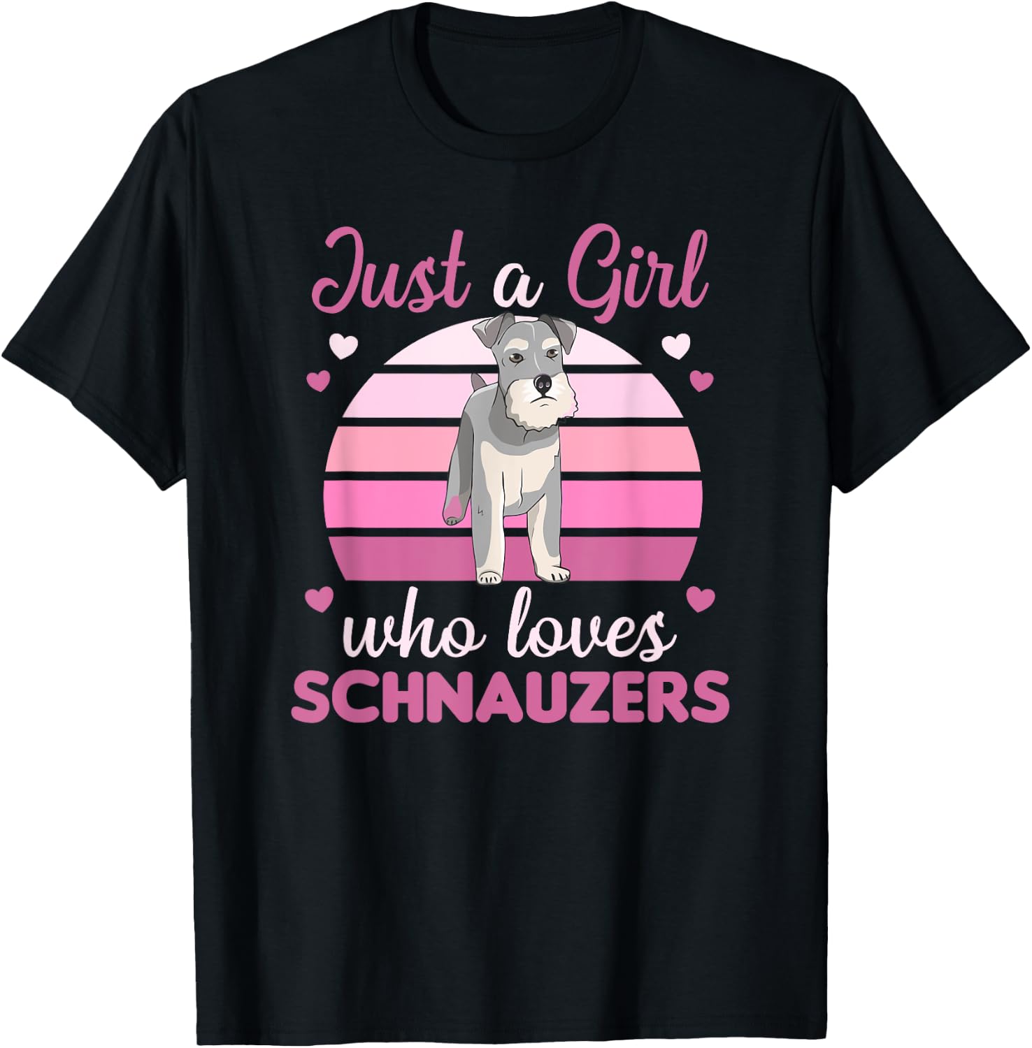Just a girl who loves schnauzers Dogs For Girls T-Shirt - T-Shirt | Black