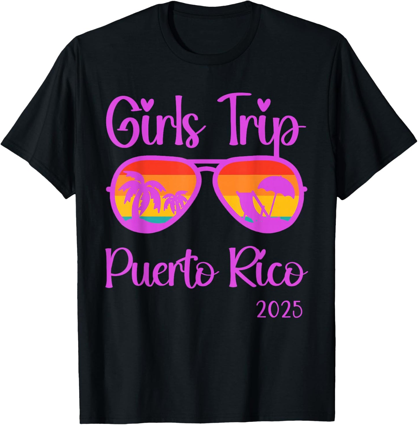 Girls Trip 2025 Puerto Rico Weekend Summer Vacation T-Shirt - T-Shirt | Black
